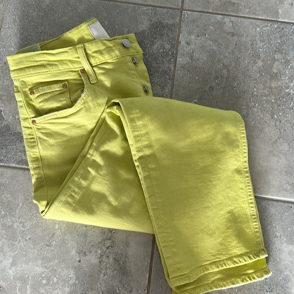 MOTHER Jeans The Tomcat High-Rise Straight-Leg Jeans yellow color, Size 30